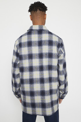 surchemise à carreaux bleu marine et beige jack & jones