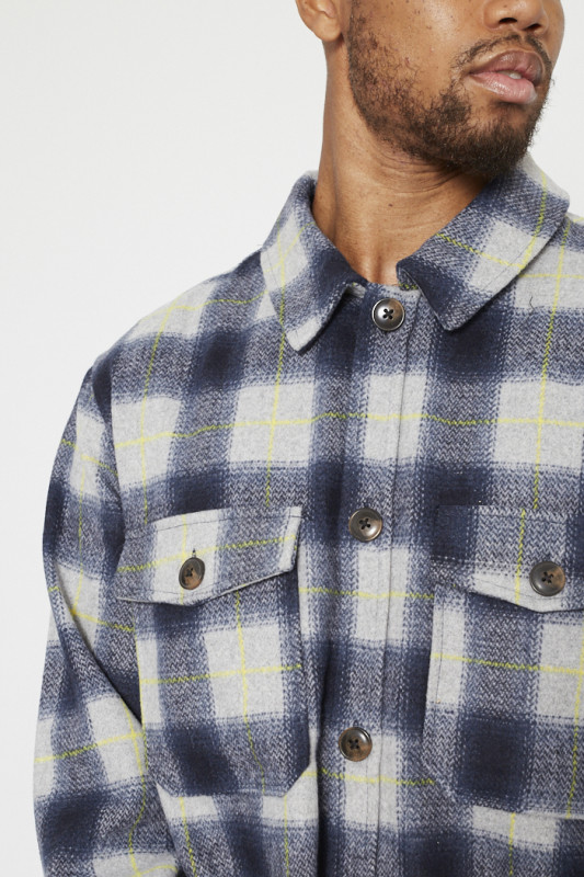 surchemise jack & jones coupe droite à carreaux pour homme