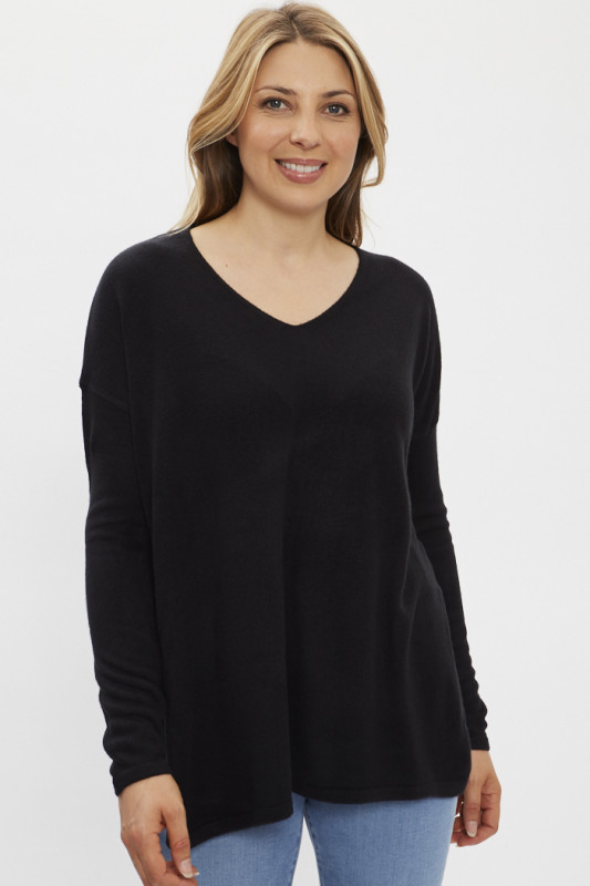 Pull col V noir Only