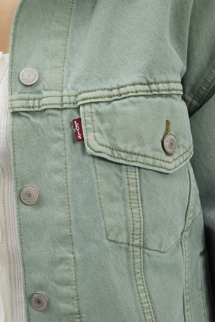 Veste jean verte outlet