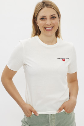 T-shirt blanc brodé