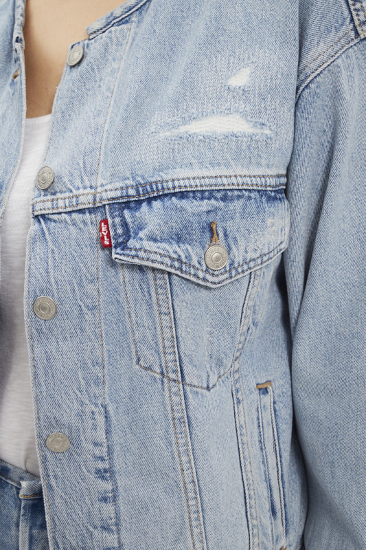 Veste en jean délavé et usé Levi's