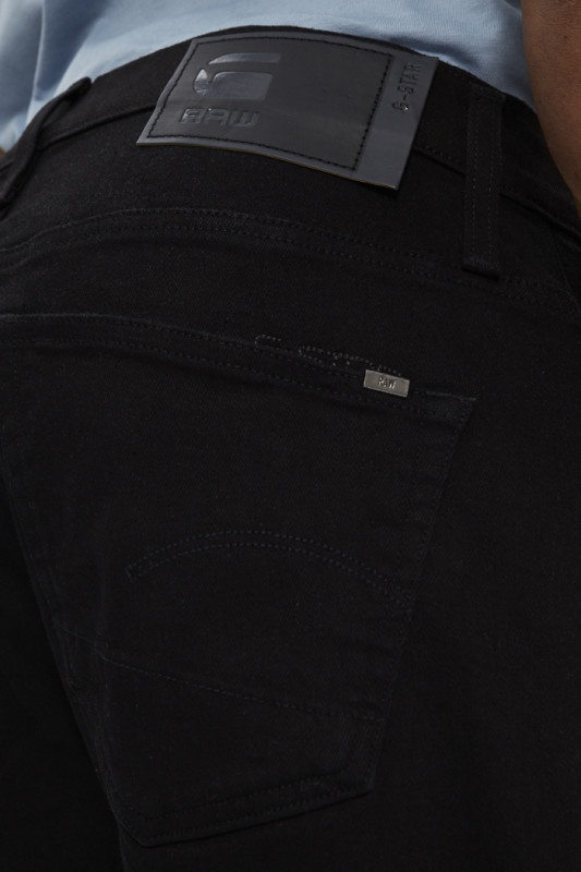 Jeans en coton uni noir