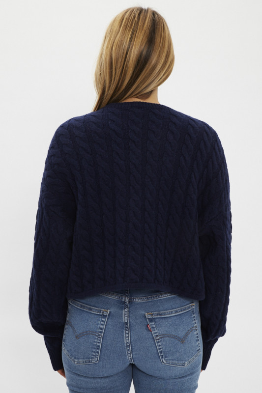 Pull cropped Levi's en maille torsadée