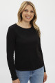 Pull noir col dentelle