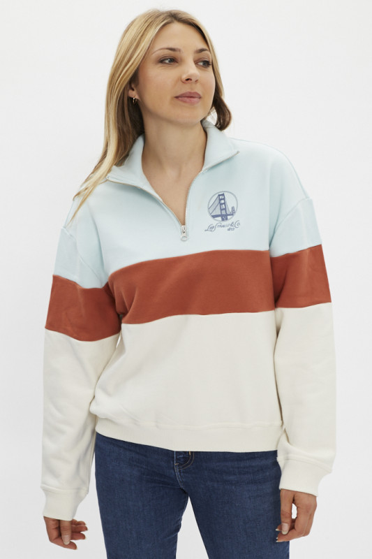 sweat col camionneur pour femme multicolore levi's