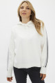 Sweatshirt blanc fantaisie à capuche