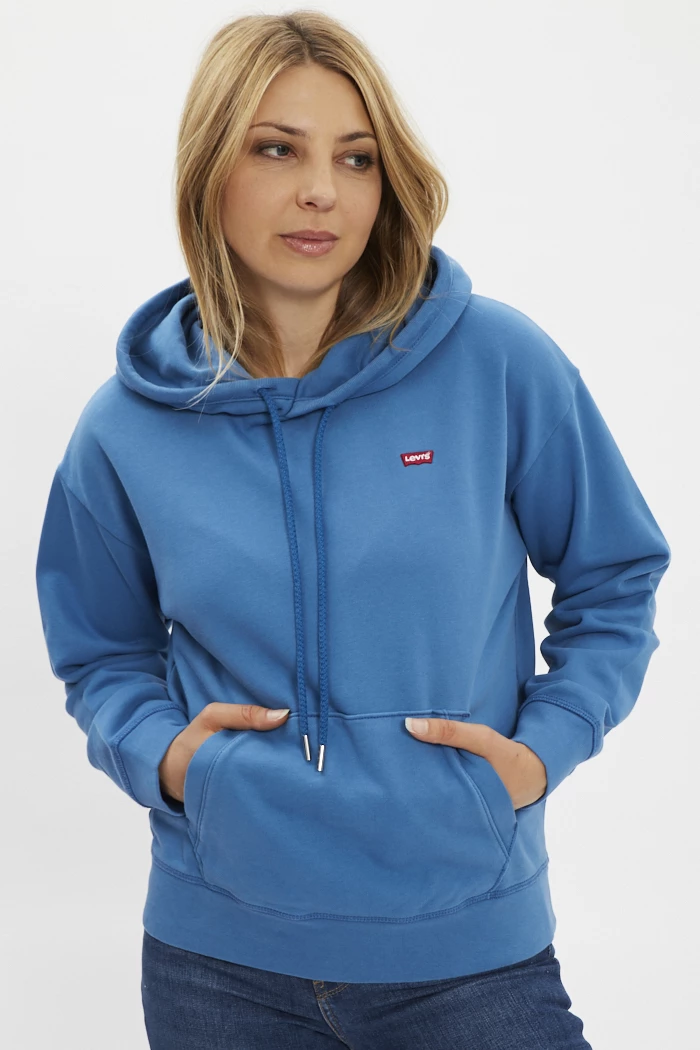 Sweat a capuche manches longues Femme Levi's RELAXED GRAPHIC PO Bleu Sport  2000