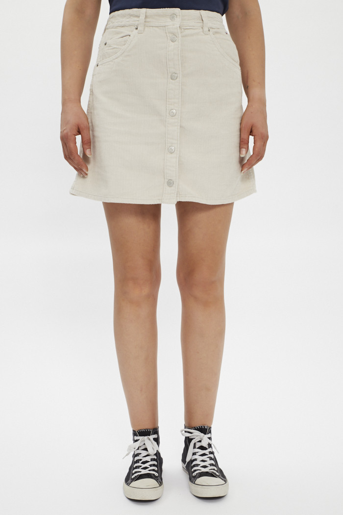 Jupe courte en velours beige pour femme Tommy Jeans Destock Jeans