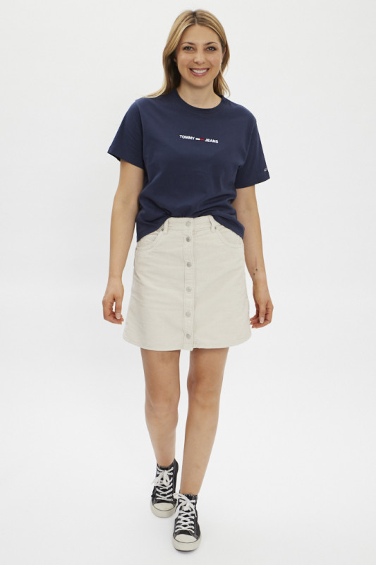 mini-jupe en velours beige Tommy Jeans