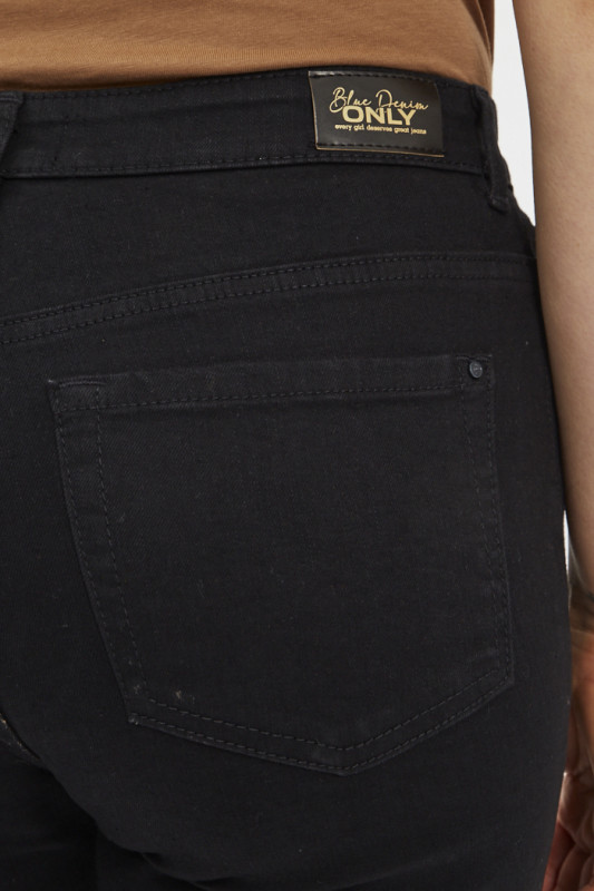 jeans black denim coton mélangé pour femme Only