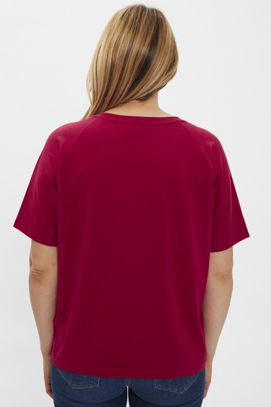 t-shirt femme tommy hilfiger rouge manches courtes