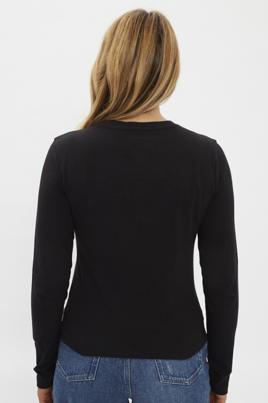 t-shirt noir 100%  coton pour femme tommy hilfiger