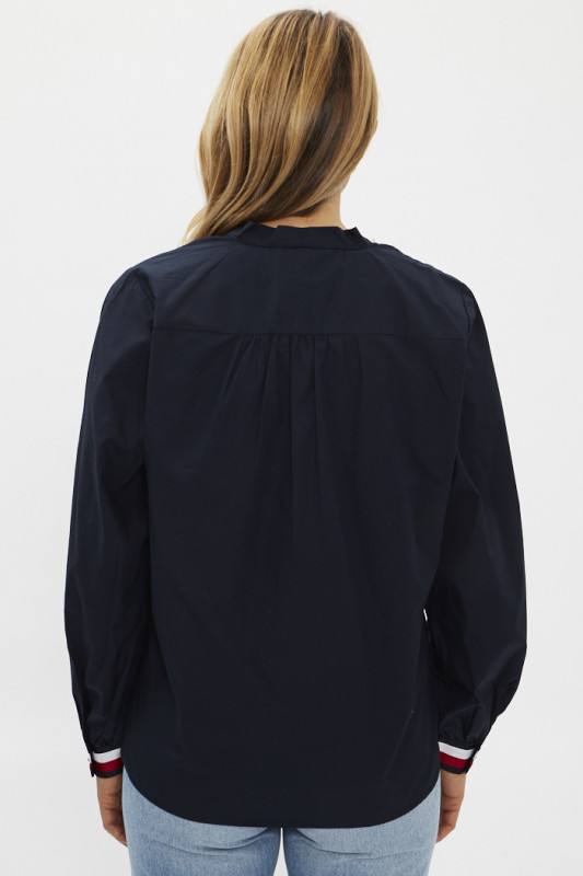 chemisier bleu marine Tommy Hilfiger manches longues