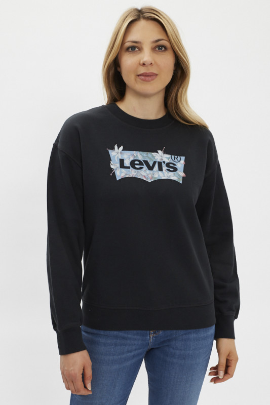 sweatshirt noir pour femme Levi's manches longues