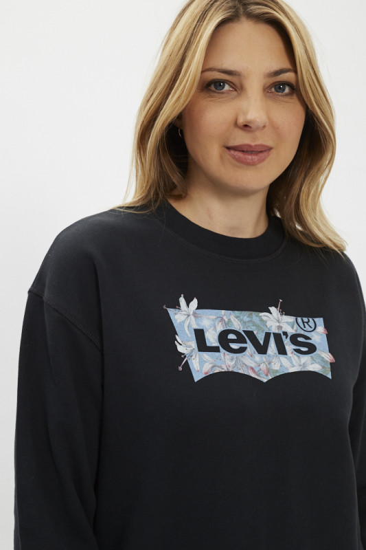sweatshirt noir pour femme Levi's en coton