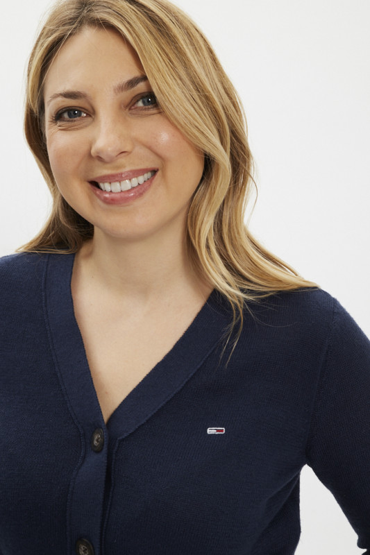 gilet en lin mélangé pour femme Tommy Hilfiger coupe courte