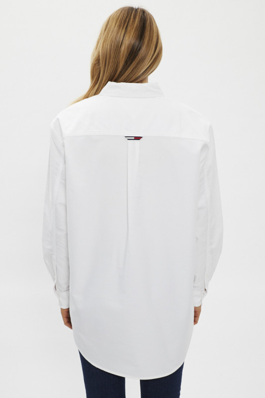 chemise casual blanche pour femme tommy hilfiger manches longues