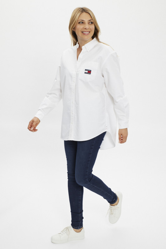 chemise casual blanche pour femme tommy hilfiger