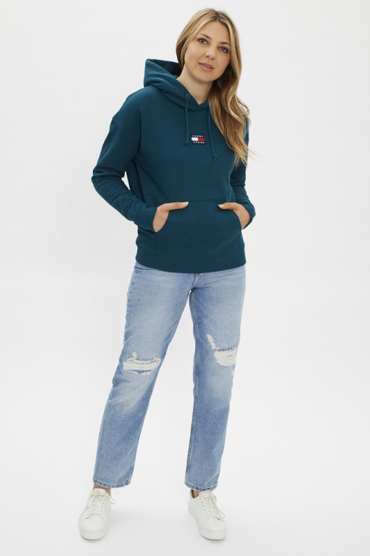 Sweatshirt turquoise 100% coton pour femme Tommy hilfiger