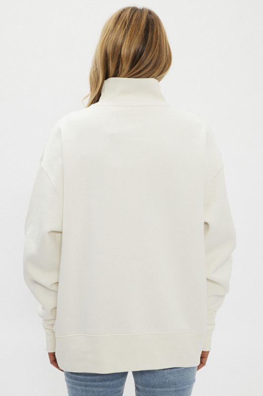 Sweat blanc vintage à col roulé pour femme marque Levi's coupe standard