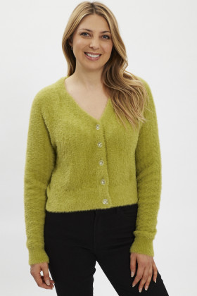Cardigan vert Billie Jean manches longues