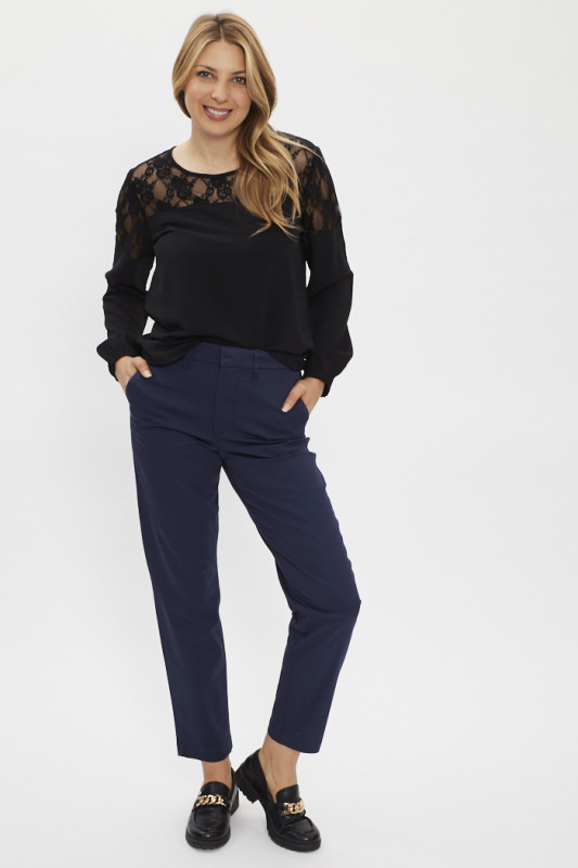 Chino Black Iris pour femme en coton mélangé