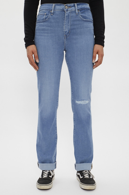 Jeans 724 coupe droite bleu délavé femme levi's