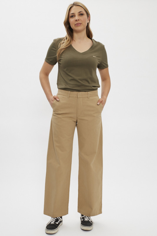 Pantalon Baggy kaki/beige femme levi's 100% coton