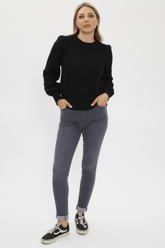 Pull noir maille fantaisie femme Vero moda