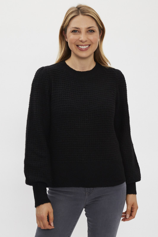 Pull noir maille fantaisie Vero moda pour femme
