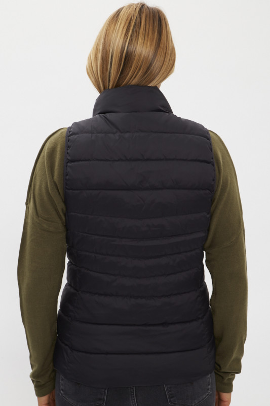 Doudoune sans manches noire coupe semi-ajustée