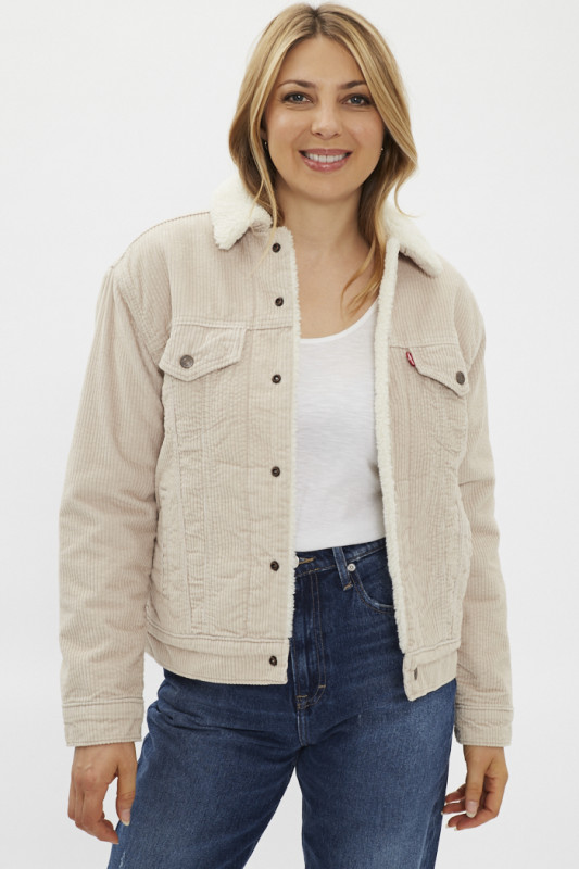 Veste sherpa en velours beige intérieur fourrure synthétique Levi's femme