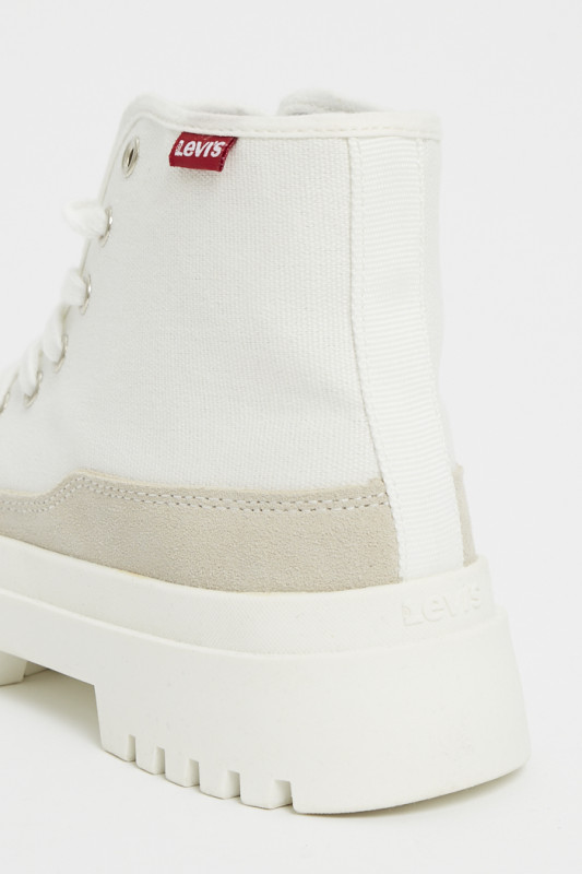 Baskets montantes Patton blanches poru femme Levi's à lacets