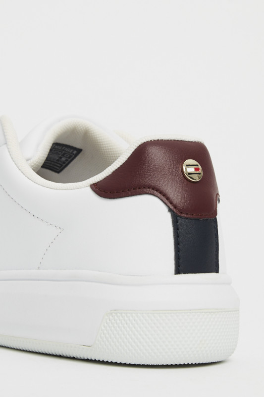 Sneakers blanches en cuir pour femmes fermeture à lacets Tommy Hilfiger