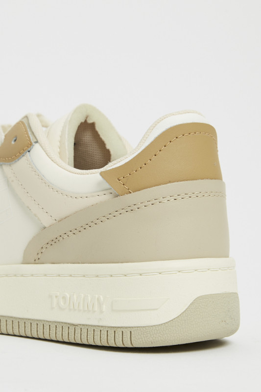Sneakers  en cuir pour femme Tommy Hilfiger trois nuances de beige