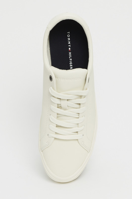 Sneakers beige clair en cuir fermeture à lacets homme tommy Hilfiger