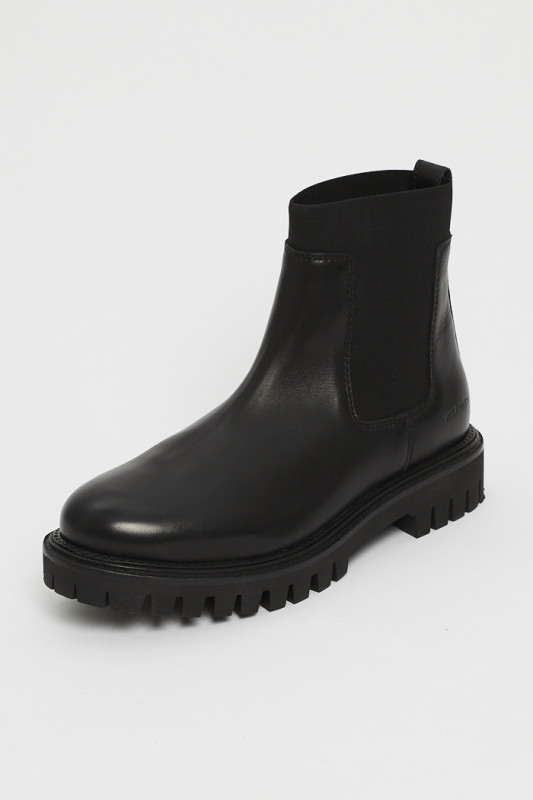 Bottines noires en cuir pour homme tommy hilfiger