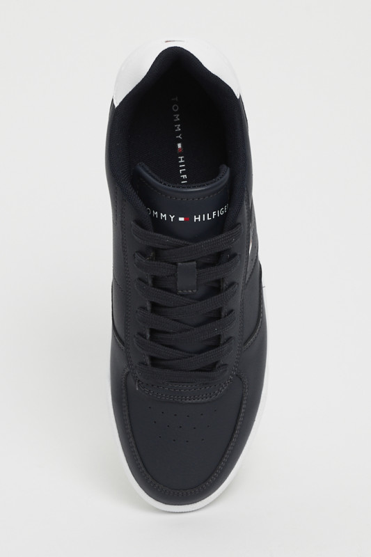 Baskets bleu marine en cuir homme Tommy Hilfiger fermeture à lacets