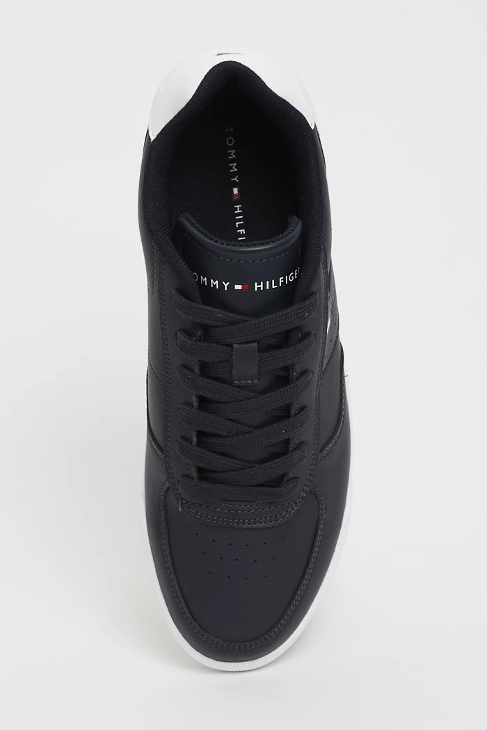 Baskets bleu marine en cuir pour homme Tommy Hilfiger Destock Jeans