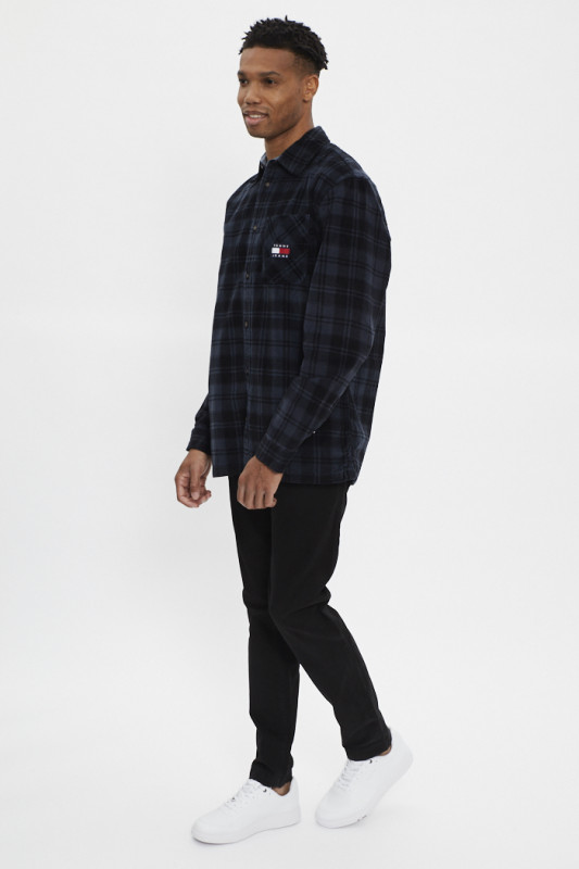 Chemise en velours à carreaux noirs et gris pour homme Tommy hilfiger