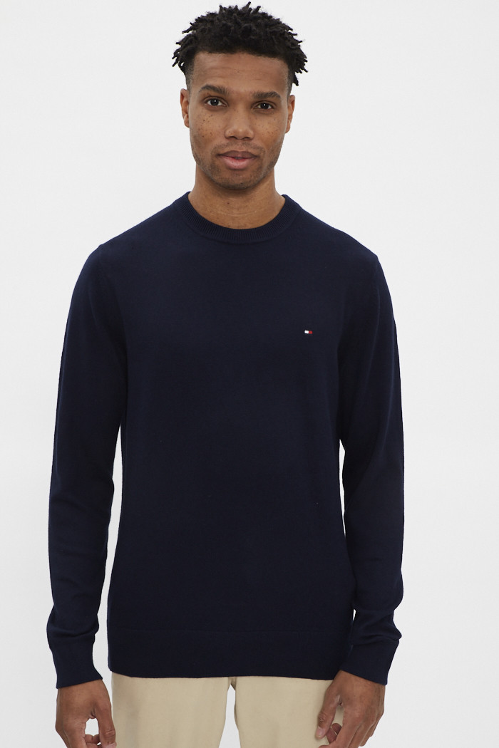 Tommy hilfiger pull bleu marine homme