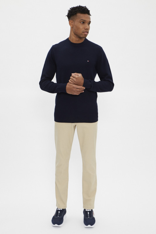 Pull bleu marine coton cachemire homme tommy hilfiger