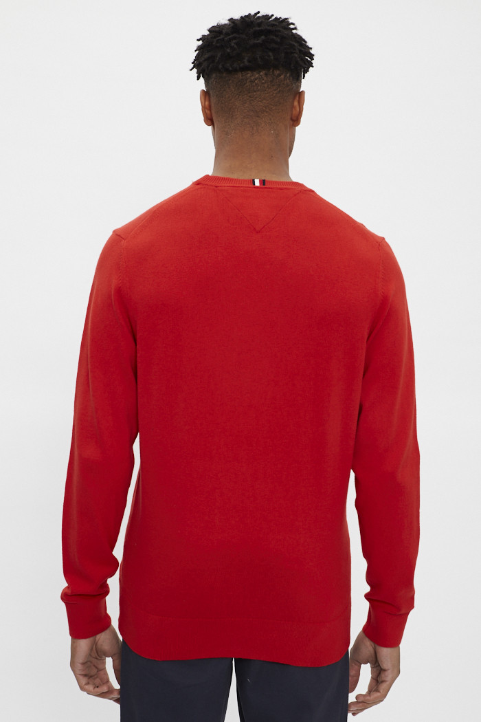 Pull rouge en coton et cachemire homme Tommy Hilfiger