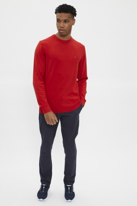 Pull rouge en coton et cachemire homme tommy hilfiger