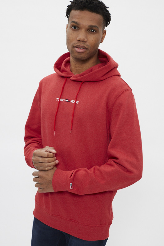 Sweatshirt rouge en coton mélangé homme Tommy jeans manches longues