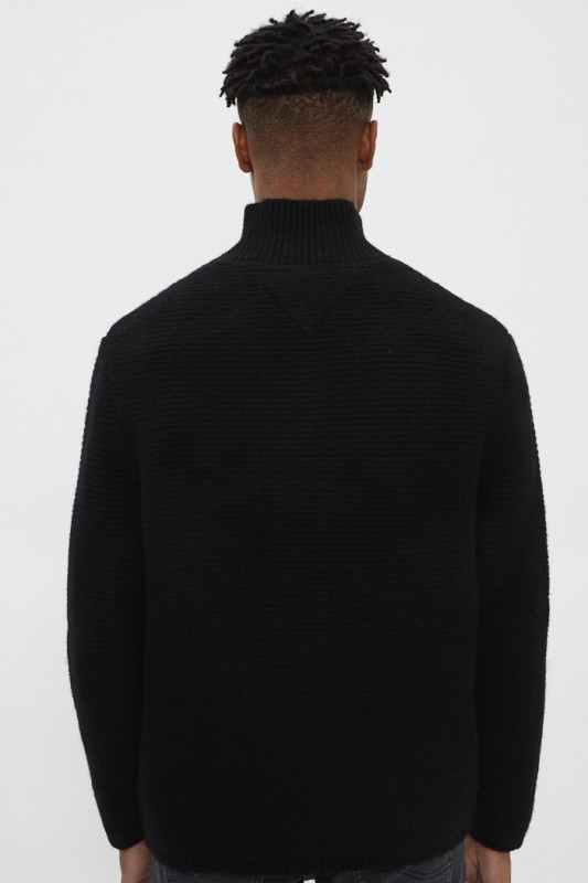 Pull noir col montant homme Tommy Hilfiger