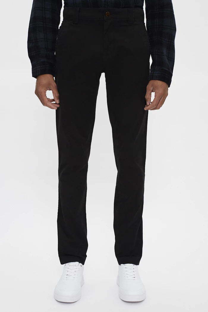 Pantalon chino slim coloris noir homme - DistriCenter