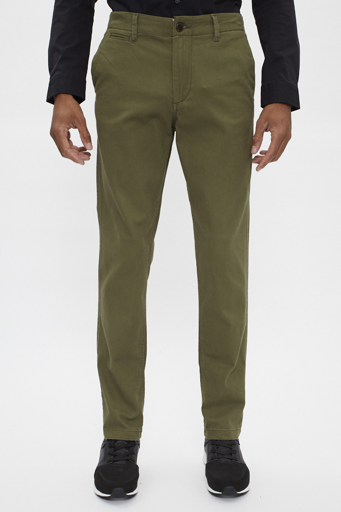 Pantalon chino kaki Jack Jones Destock Jeans