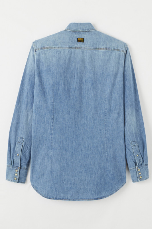 Chemise en jean bleu délavé coupe slim G-star